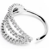 20G 3/8 Clear CZ Gem Faux Triple Hoop Nose Hoop
