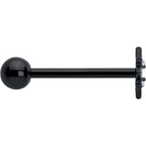 Clear CZ Gem Black Gothic Star Barbell Tongue Ring