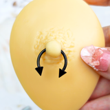 14G 9/16 Black Internally Threaded Spike Horseshoe Nipple Ring Set