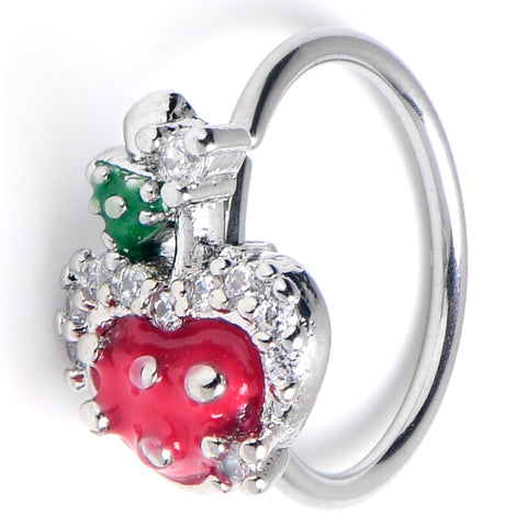 20G 5/16 Clear CZ Gem Glamour Shroom Nose Hoop