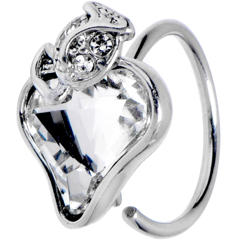 20G 5/16 Clear Gem Strawberry Love Nose Hoop