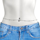 Aurora Purple Gem Moon Star Double Mount Belly Ring Belly Chain