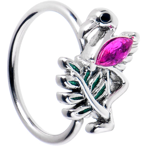 20G 5/16 Pink Gem Fabulous Flamingo Nose Hoop