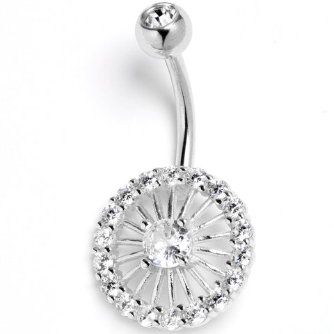 Clear CZ Gem Morning Sun Belly Ring