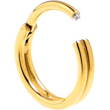 20G 1/4 Gold PVD 316L Surgical Steel Double Precision Hinged Segment Ring