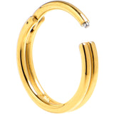 20G 7mm Gold PVD 316L Surgical Steel Double Precision Hinged Segment Ring