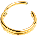 20G 7mm Gold PVD 316L Surgical Steel Double Precision Hinged Segment Ring