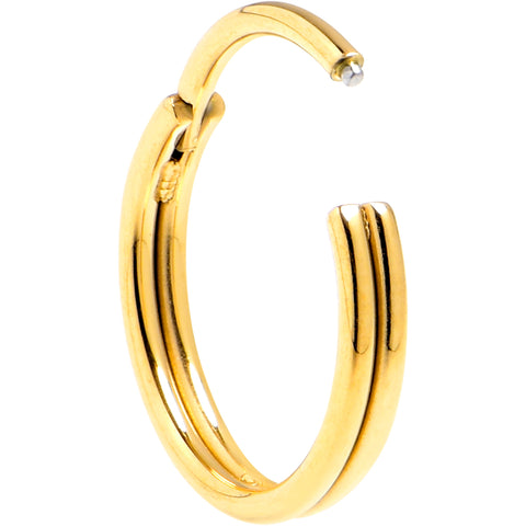 20G 5/16 Gold PVD 316L Surgical Steel Double Precision Hinged Segment Ring