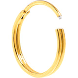 20G 3/8 Gold PVD 316L Surgical Steel Double Precision Hinged Segment Ring