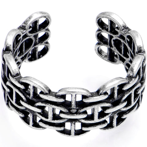 Basket Weave Links Adjustable Toe Ring