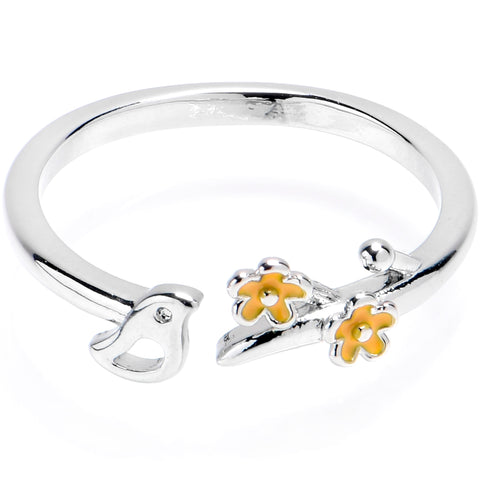 Bird In The Flowers Adjustable Toe Ring
