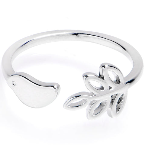Bird With A Branch Adjustable Toe Ring