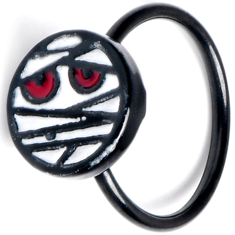20G 5/16 Black Halloween Mummy Nose Hoop