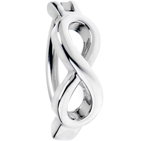14G 3/8 Grade 23 Titanium Infinity Symbol Hinged Hoop Belly Ring