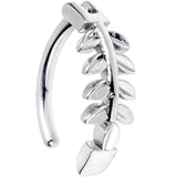14G 3/8 Grade 23 Titanium Leafy Branch Hinged Hoop Belly Ring