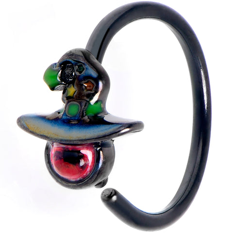 20G 5/16  Black Red Eye Witch Hat Nose Hoop