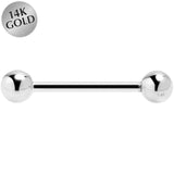 14G 5/8 Solid 14k White Gold Straight Barbell