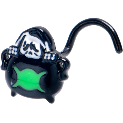 20G 7mm Black Triple Moon Cauldron Left Side Nose Screw