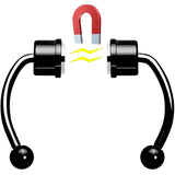 Black PVD Magnetic Septum Ring Horseshoe Non-Pierced Fake Nose Ring Set