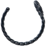 Black Twisted Stainless Steel Clip on Hoop Fake Nose Ring