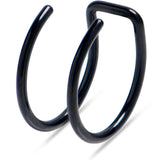 Black Stainless Steel Clip on Double Hoop Fake Cartilage Earring Ear Cuff