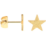 4mm-8mm Stars Stud Gold Tone 316L Stainless Steel Earrings 6 Pack