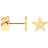 4mm-8mm Stars Stud Gold Tone 316L Stainless Steel Earrings 6 Pack