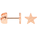 4mm-8mm Stars Stud Rose Gold Tone 316L Stainless Steel Earrings 6 Pack