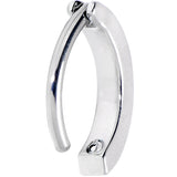 14G 3/8 White Synthetic Opal ASTM F-136 Implant Grade Titanium Hinged Hoop Belly Ring