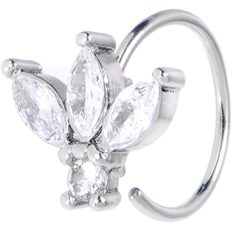 20G 5/16 Clear Gem Fashion Fan Mini Nose Hoop
