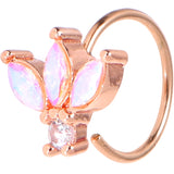 20G 5/16 Aurora Gem Rose Gold Tone Fashion Fan Mini Nose Hoop