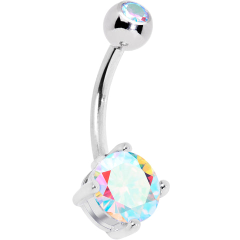 Aurora CZ Gem ASTM F136 Titanium Double Glam Belly Ring