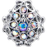 20G 7mm Aurora Gem Retro Sunburst L Shape Nose Ring