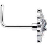 20G 7mm Aurora Gem Retro Sunburst L Shape Nose Ring