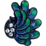 Clear Gem Black Peacock Green Barbell Tongue Ring