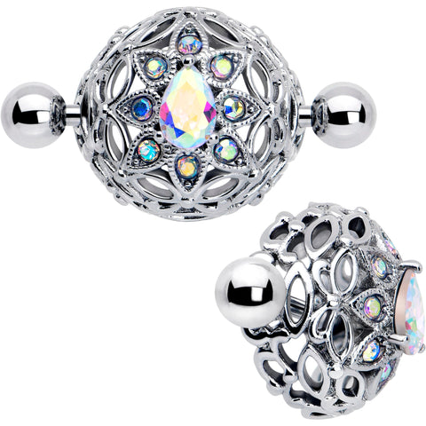 14G 9/16 Aurora Gem Retro Sunburst Nipple Shield Set