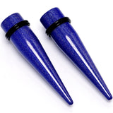 Blue Shimmer Acrylic Straight Taper Set 6mm to 20mm Sizes