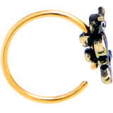 20G 5/16 Gold Tone Regal Owl Blue Nose Hoop