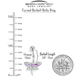 Aurora Clear CZ Gem Understated Dragonfly Belly Ring