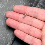 20G 7mm Clear CZ Gem Love Lizard Faux Hoop L Shape Nose Ring