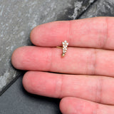 20G 7mm Clear Gem Gold Tone Flower Duo Faux Hoop L Shape Nose Ring