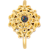 20G 5/16 Vitrail Gem Gold Tone Blossom Bloom Nose Hoop