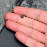 20G  7mm Blue Aurora Gem Black Night Blossom L Shape Nose Ring