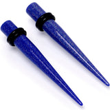Blue Shimmer Acrylic Straight Taper Set 6mm to 20mm Sizes