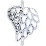 20G 5/16 White Heavenly Heart Angel Wing Nose Hoop