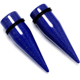Blue Shimmer Acrylic Straight Taper Set 6mm to 20mm Sizes
