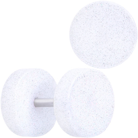18G White Shimmer Acrylic Cheater Plug Set