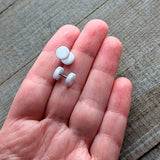 18G White Shimmer Acrylic Cheater Plug Set