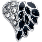 20G 5/16 Clear Gem Heavenly Heart Angel Wing Black Nose Hoop