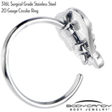 20G 5/16 Clear Gem Heavenly Heart Angel Wing Black Nose Hoop